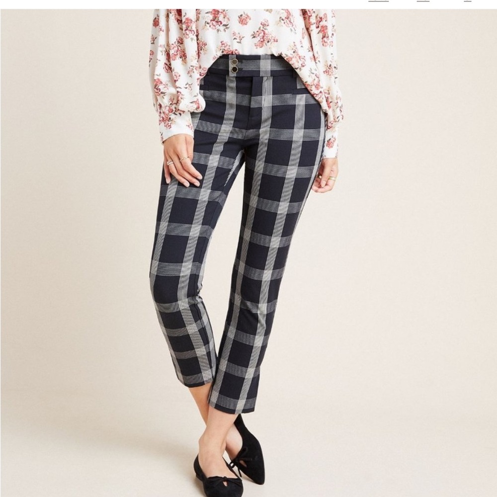 Anthropologie The Essential Slim Plaid Trouser